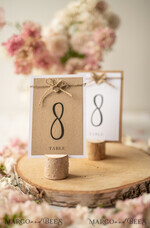 TABLE DECOR SIGNS Wood Eco Rustic Table numbers Vintage Eco Wedding Table Numbers, Rustic Birch Heart and Burlap Twine Wedding Table Cards, Bespoke Eco Paper Wedding Decor,  Rustic Handmade Wedding Stationery11