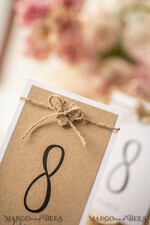 TABLE DECOR SIGNS Wood Eco Rustic Table numbers Vintage Eco Wedding Table Numbers, Rustic Birch Heart and Burlap Twine Wedding Table Cards, Bespoke Eco Paper Wedding Decor,  Rustic Handmade Wedding Stationery11