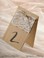 TABLE DECOR SIGNS Wood Eco Rustic Table numbers Rustic Eco Brown and Lace Wedding Table Numbers, Barn Wedding Table Cards, Eco Romantic Personalized Cards, Craft Wedding Tables Décor, Simple Rustic Table Sign3