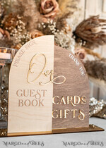 TABLE DECOR SIGNS Wood Eco Rustic Table numbers Rustic wood Golden Acrylic gifts & cards signs with stand, Wooden gold guestbook Sign, Golden Plexi wood  gifts & cards signs, Luxury Wedding guestbook Decor Centerpieces13