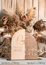 TABLE DECOR SIGNS Wood Eco Rustic Table numbers Rustic wood Golden Acrylic gifts & cards signs with stand, Wooden gold guestbook Sign, Golden Plexi wood  gifts & cards signs, Luxury Wedding guestbook Decor Centerpieces13