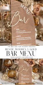 TABLE DECOR SIGNS Wood Eco Rustic Table numbers Acrylic Arch Bar Menu, gold Plexi Ivory Velvet Drink Bar Menu Sign with Stand, Beige Plexi Table Bar Menu Luxury Wedding Table Decor, Wedding Signage Ecru drink Bar Menu 12