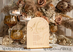 TABLE DECOR SIGNS Wood Eco Rustic Table numbers Rustic Wooden Arch Dinner menu, Wood & Acrylic gold Table Sign, Gold Barn Plexi Wedding Menu Combo Rustic Boho Wedding Table Decor, Wedding Signage Golden mirror table Menus14