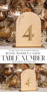 TABLE DECOR SIGNS Wood Eco Rustic Table numbers Rustic Wood Arch Wedding Table Numbers, Wooden Gold Plexi Table Numbers, Country Barn Wedding Table Decor, Wedding Signage Wood Golden mirror table numbers12