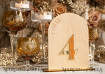 TABLE DECOR SIGNS Wood Eco Rustic Table numbers Rustic Wood Arch Wedding Table Numbers, Wooden Gold Plexi Table Numbers, Country Barn Wedding Table Decor, Wedding Signage Wood Golden mirror table numbers12