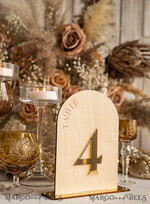 TABLE DECOR SIGNS Wood Eco Rustic Table numbers Rustic Wood Arch Wedding Table Numbers, Wooden Gold Plexi Table Numbers, Country Barn Wedding Table Decor, Wedding Signage Wood Golden mirror table numbers12