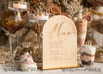 TABLE DECOR SIGNS Wood Eco Rustic Table numbers Rustic Wooden Arch Dessert Menu with Stand, Country Barn Wood Acrylic gold Candy Bar Sign, Natural Wood Gold Plexi Table Dessert Menu Wedding Table Decor, Wedding Signage Golden mirror and Wooden Candy Bar Menu 10