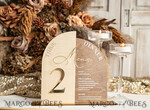 TABLE DECOR SIGNS Wood Eco Rustic Table numbers Rustic Wooden Arch Table Number & dinner menu Combo, Wood & Acrylic gold Sign, Gold Barn Plexi Table Numbers & Menu Combo Rustic Boho Wedding Table Decor, Wedding Signage Golden mirror table numbers & Menu16