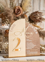 TABLE DECOR SIGNS Wood Eco Rustic Table numbers Rustic Wooden Arch Table Number & dinner menu Combo, Wood & Acrylic gold Sign, Gold Barn Plexi Table Numbers & Menu Combo Rustic Boho Wedding Table Decor, Wedding Signage Golden mirror table numbers & Menu16