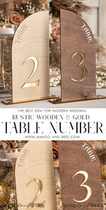 TABLE DECOR SIGNS Wood Eco Rustic Table numbers Rustic Wood Half Arch Wedding Table Numbers, Wooden Gold Plexi Table Numbers, Country Barn Wedding Table Decor, Wedding Signage Wood Golden mirror table numbers25