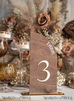 TABLE DECOR SIGNS Wood Eco Rustic Table numbers Rustic Wood Half Arch Wedding Table Numbers, Wooden Gold Plexi Table Numbers, Country Barn Wedding Table Decor, Wedding Signage Wood Golden mirror table numbers25