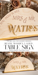 TABLE DECOR SIGNS Wood Eco Rustic Table numbers Rustic Wood and Golden Top Table Mr Mrs signs with stand, Country Barn Top Table Sign, Wood & Golden Top Table Mr Mrs signs, Country Barn Wedding Table Decor Centerpieces14