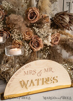 TABLE DECOR SIGNS Wood Eco Rustic Table numbers Rustic Wood and Golden Top Table Mr Mrs signs with stand, Country Barn Top Table Sign, Wood & Golden Top Table Mr Mrs signs, Country Barn Wedding Table Decor Centerpieces14