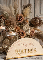 TABLE DECOR SIGNS Wood Eco Rustic Table numbers Rustic Wood and Golden Top Table Mr Mrs signs with stand, Country Barn Top Table Sign, Wood & Golden Top Table Mr Mrs signs, Country Barn Wedding Table Decor Centerpieces14