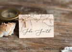 PLATZKARTEN / TISCHKARTEN  
 Strand-/Marin-/Destination Hochzeits Thema Elegante weiße marine Hochzeitstischkarten mit einer Schnur, Seestern und Karten-Grafik, marine Namensschilder für Ihre Hochzeitstische, romantische bearbeitbare Hochzeitstagskarten3