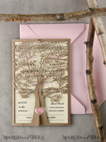 WEDDING INVITATIONS lasercut  laser Cut Rustic Wedding Invitation Set, Rustic Wedding Invitations Tree, Rustical Laser Cut Tree Wedding Cards, tree of life invitation suite9