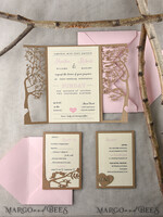 WEDDING INVITATIONS lasercut  laser Cut Rustic Wedding Invitation Set, Rustic Wedding Invitations Tree, Rustical Laser Cut Tree Wedding Cards, tree of life invitation suite9