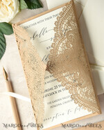 WEDDING INVITATIONS lasercut  Elegant Wedding invitations suite, lace Rustic wedding invitation set, rustical wedding invites, eco rustic weding cards 7