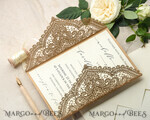 WEDDING INVITATIONS lasercut  Elegant Wedding invitations suite, lace Rustic wedding invitation set, rustical wedding invites, eco rustic weding cards 7