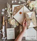 WEDDING INVITATIONS lasercut  Elegant Wedding invitations suite, lace Rustic wedding invitation set, rustical wedding invites, eco rustic weding cards 10