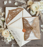 WEDDING INVITATIONS lasercut  Elegant Wedding invitations suite, lace Rustic wedding invitation set, rustical wedding invites, eco rustic weding cards 10
