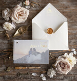 THANK YOU CARDS modern/romantic Thank you card with photo peach gold3