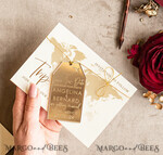 SAVE THE DATES beach travel magnets Personalised Travel Save the Date  Magnet and Card,  Destination Wedding Save The Dates Acrylic golden 4