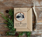 SAVE THE DATES beach travel magnets Personalised mountains Save the Date Magnets and Card, Travel Wedding Save Our Dates , Colorado forest Wooden slice magnets2