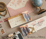 SAVE THE DATES beach travel magnets Blush Pink golden airplane magnet Save The Date Cards with Photo  boardingpass travel airplane save the dates destination wedding magnets16