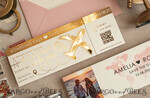 SAVE THE DATES beach travel magnets Blush Pink golden airplane magnet Save The Date Cards with Photo  boardingpass travel airplane save the dates destination wedding magnets16
