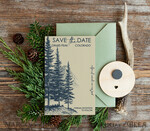 SAVE THE DATES beach travel magnets Personalised Forest mountains Save the Date Magnets and Card, Travel Wedding Save Our Dates , forest Wooden slice magnets3
