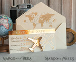 SAVE THE DATES beach travel magnets Ivory golden airplane magnet Save The Date Cards  boardingpass travel airplane save the dates destination wedding magnets16