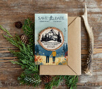 SAVE THE DATES beach travel magnets Personalised Forest mountains Save the Date Magnets and Card, Travel Wedding Save Our Dates , forest Wooden slice magnets3