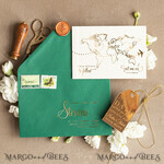 SAVE THE DATES beach travel magnets Luxury Travel Save the Date Acrylic gold Tag Magnet and Card, Gold dark green Luggage Tag Wedding Save The Dates Acrylic Magnets,  Save The Date Cards4