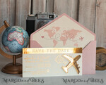 SAVE THE DATES beach travel magnets Blush Pink golden airplane magnet Save The Date Cards  boardingpass travel airplane save the dates destination wedding magnets14