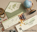 SAVE THE DATES beach travel magnets Sage green golden airplane magnet Save The Date Cards with photo boardingpass travel airplane save the dates destination wedding magnets16