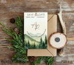SAVE THE DATES beach travel magnets Personalised mountains Save the Date Magnets and Card, Travel Wedding Save Our Dates , Colorado forest Wooden slice magnets2