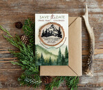 SAVE THE DATES beach travel magnets Personalised mountains Save the Date Magnets and Card, Travel Wedding Save Our Dates , Colorado forest Wooden slice magnets2