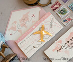SAVE THE DATES beach travel magnets Pink Blush  golden airplane magnet Save The Date Cards  boardingpass travel airplane save the dates destination wedding magnets12
