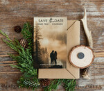 SAVE THE DATES beach travel magnets  Mountains Save the Date Cards with photo and magnets, Sage green Travel Wedding Save Our Dates , Colorado forest Wooden slice magnets2