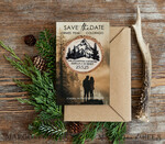 SAVE THE DATES beach travel magnets  Mountains Save the Date Cards with photo and magnets, Sage green Travel Wedding Save Our Dates , Colorado forest Wooden slice magnets2