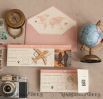 SAVE THE DATES beach travel magnets Blush Pink Wooden airplane magnet Save The Date Cards with photo  boardingpass travel airplane save the dates destination wedding magnets14