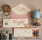 SAVE THE DATES beach travel magnets Blush Pink Wooden airplane magnet Save The Date Cards with photo  boardingpass travel airplane save the dates destination wedding magnets14