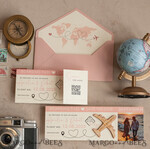 SAVE THE DATES beach travel magnets Blush Pink Wooden airplane magnet Save The Date Cards with photo  boardingpass travel airplane save the dates destination wedding magnets14