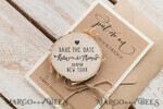 SAVE THE DATES rustic boho magnets Save the Date Craft Card with Wooden Slice Fridge Magnet perfect for Rustic Wedding9