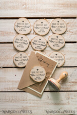 SAVE THE DATES rustic boho magnets Save the Date Craft Card with Wooden Slice Fridge Magnet perfect for Rustic Wedding9