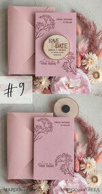 SAVE THE DATES rustic boho magnets blush pink Rustic Save The Date Magnet & Card Modern Craft Save Our Date Wood Magnets Boho save dates Cards wooden slice Magnets folaral card3