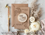 DATEN MERKEN rustikale Boho-Magnete Rustikale Save The Date Magnet & Karte Moderne Handwerkskunst Unsere Daten sichern Holzmagnete Boho Save The Date Karten Holzscheibenmagnete florale Karte6