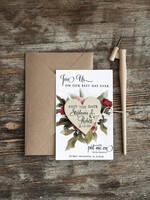 SAVE THE DATES rustic boho magnets Save the Date Card with  Personalised Rustic Wooden Fridge Magnet and craft envelope Wedding Save The Date Card and Heart Magnet, Blush Pink Save Our Date Wood Magnets, Boho save our dates 6