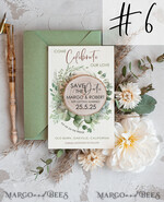 SAVE THE DATES rustic boho magnets Sage Green Rustic Save The Date Magnet & Card Modern Craft Save Our Date Wood Magnets Boho save dates Cards wooden slice Magnets Patrycja Szczakowska card5
